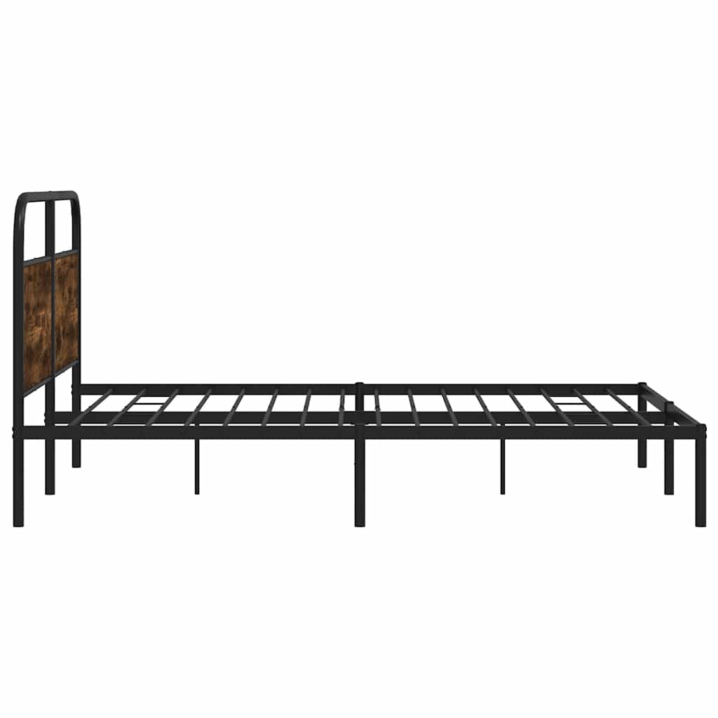 Bedframe zonder matras bewerkt hout gerookt eiken 150x200 cm is nu te koop bij PeponiXL, paradijselijk wonen!