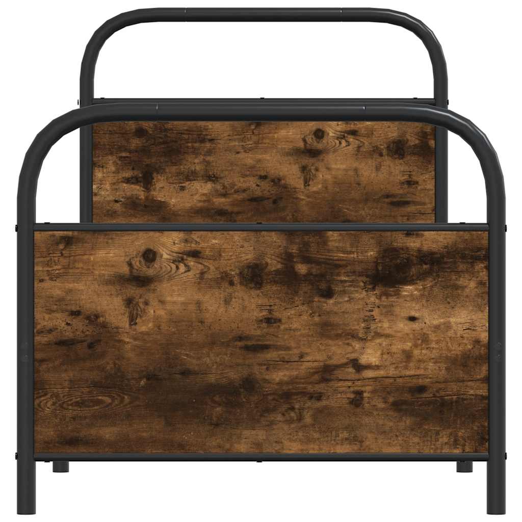 Bedframe zonder matras bewerkt hout gerookt eiken 75x190 cm is nu te koop bij PeponiXL, paradijselijk wonen!