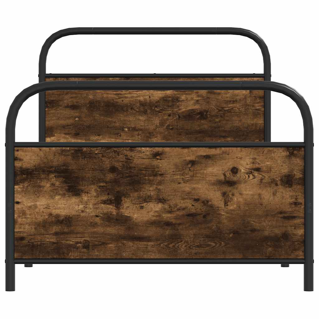 Bedframe zonder matras bewerkt hout gerookt eiken 90x190 cm is nu te koop bij PeponiXL, paradijselijk wonen!