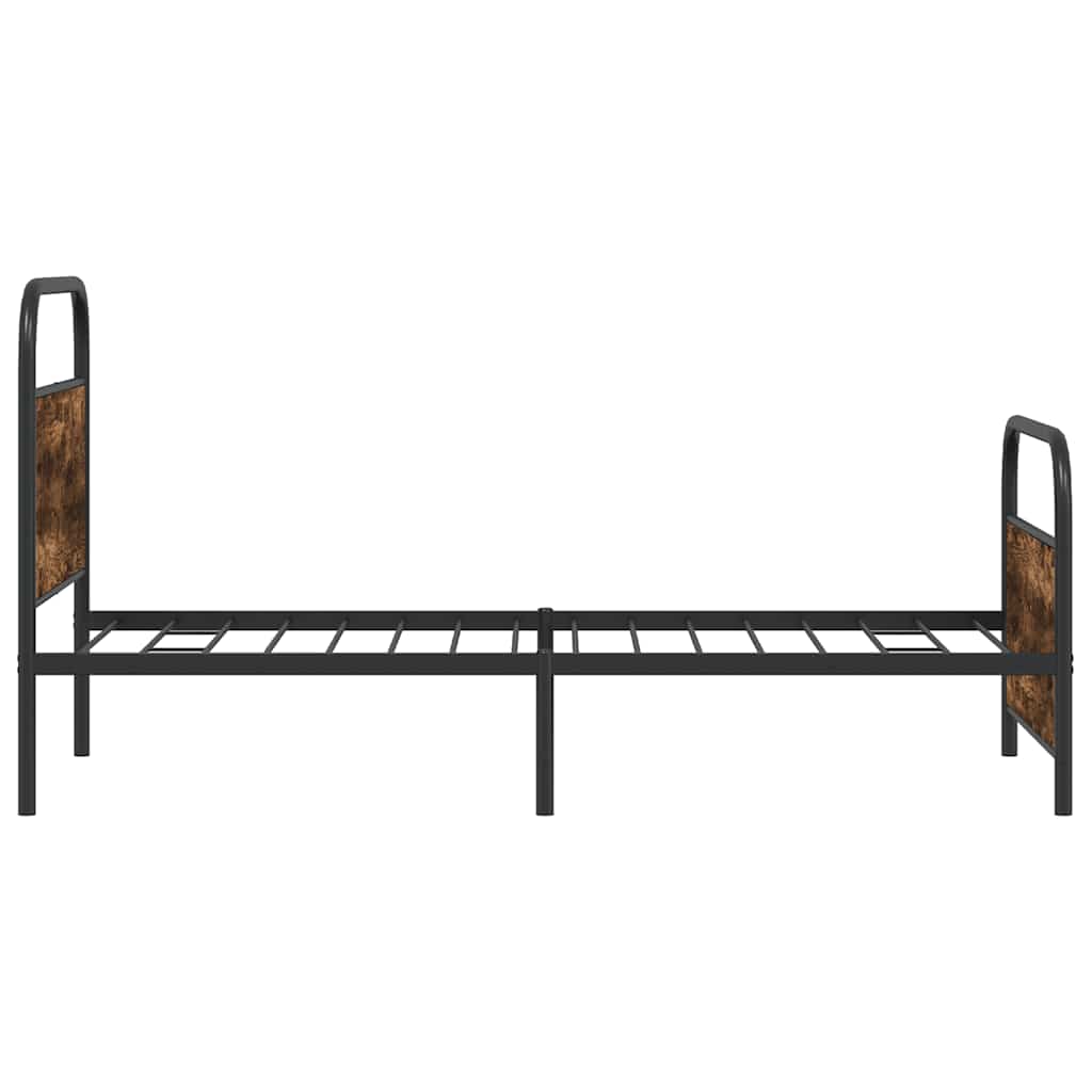 Bedframe zonder matras bewerkt hout gerookt eiken 90x200 cm is nu te koop bij PeponiXL, paradijselijk wonen!