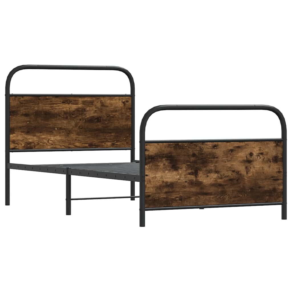 Bedframe zonder matras bewerkt hout gerookt eiken 100x190 cm is nu te koop bij PeponiXL, paradijselijk wonen!