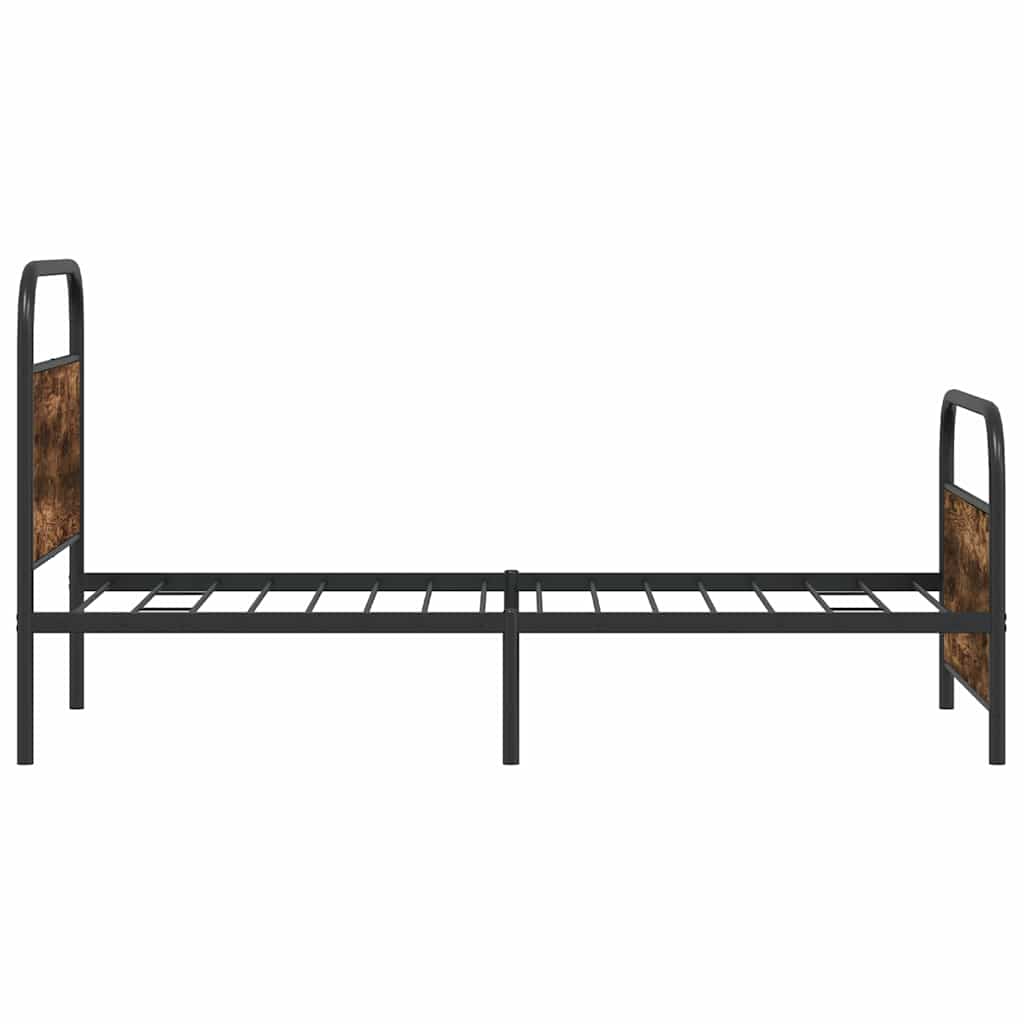 Bedframe zonder matras bewerkt hout gerookt eiken 100x190 cm is nu te koop bij PeponiXL, paradijselijk wonen!