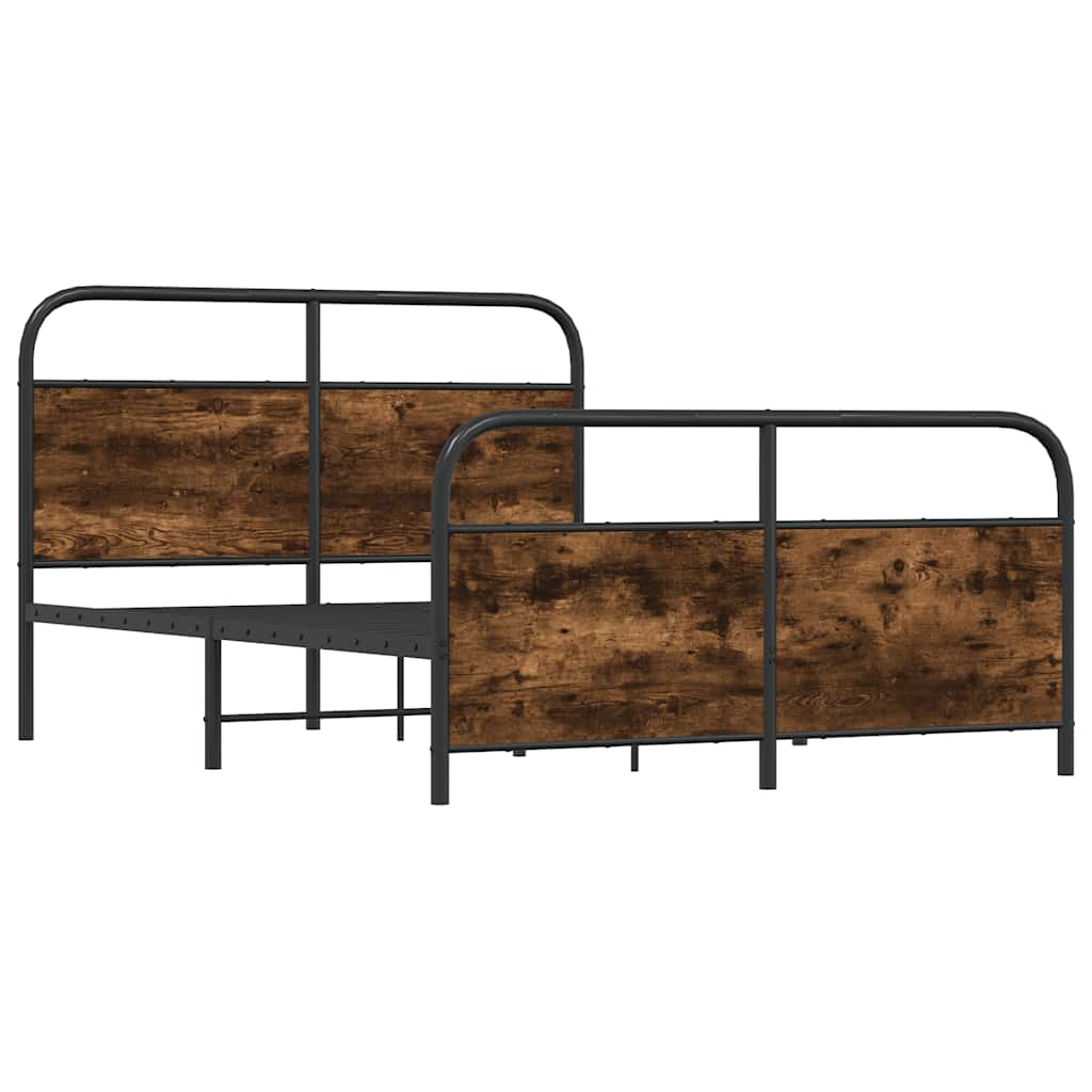Bedframe zonder matras bewerkt hout gerookt eiken 120x190 cm is nu te koop bij PeponiXL, paradijselijk wonen!