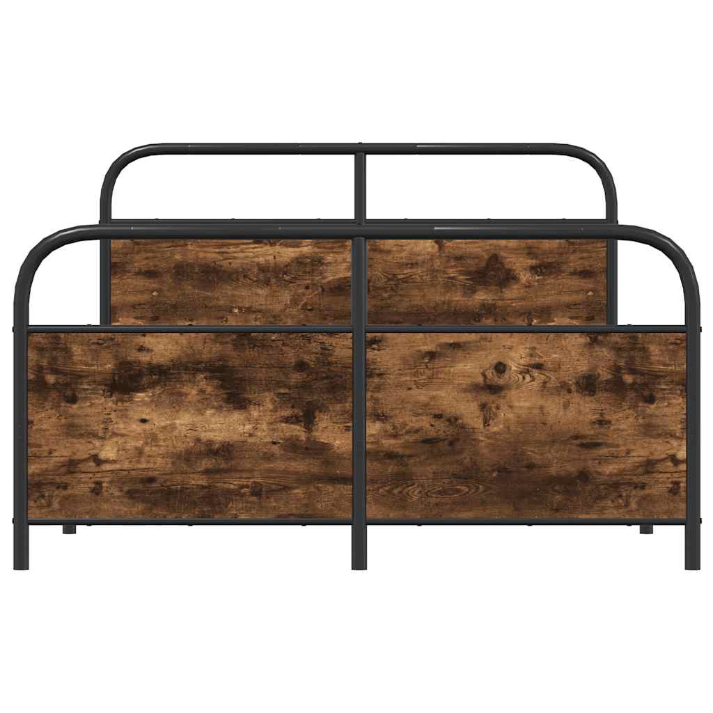 Bedframe zonder matras bewerkt hout gerookt eiken 120x190 cm is nu te koop bij PeponiXL, paradijselijk wonen!