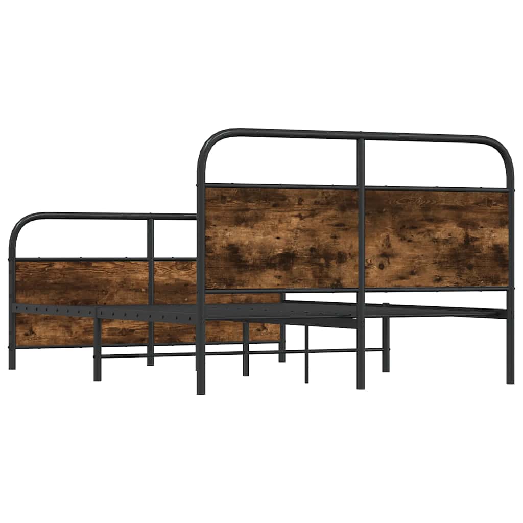 Bedframe zonder matras bewerkt hout gerookt eiken 120x200 cm is nu te koop bij PeponiXL, paradijselijk wonen!