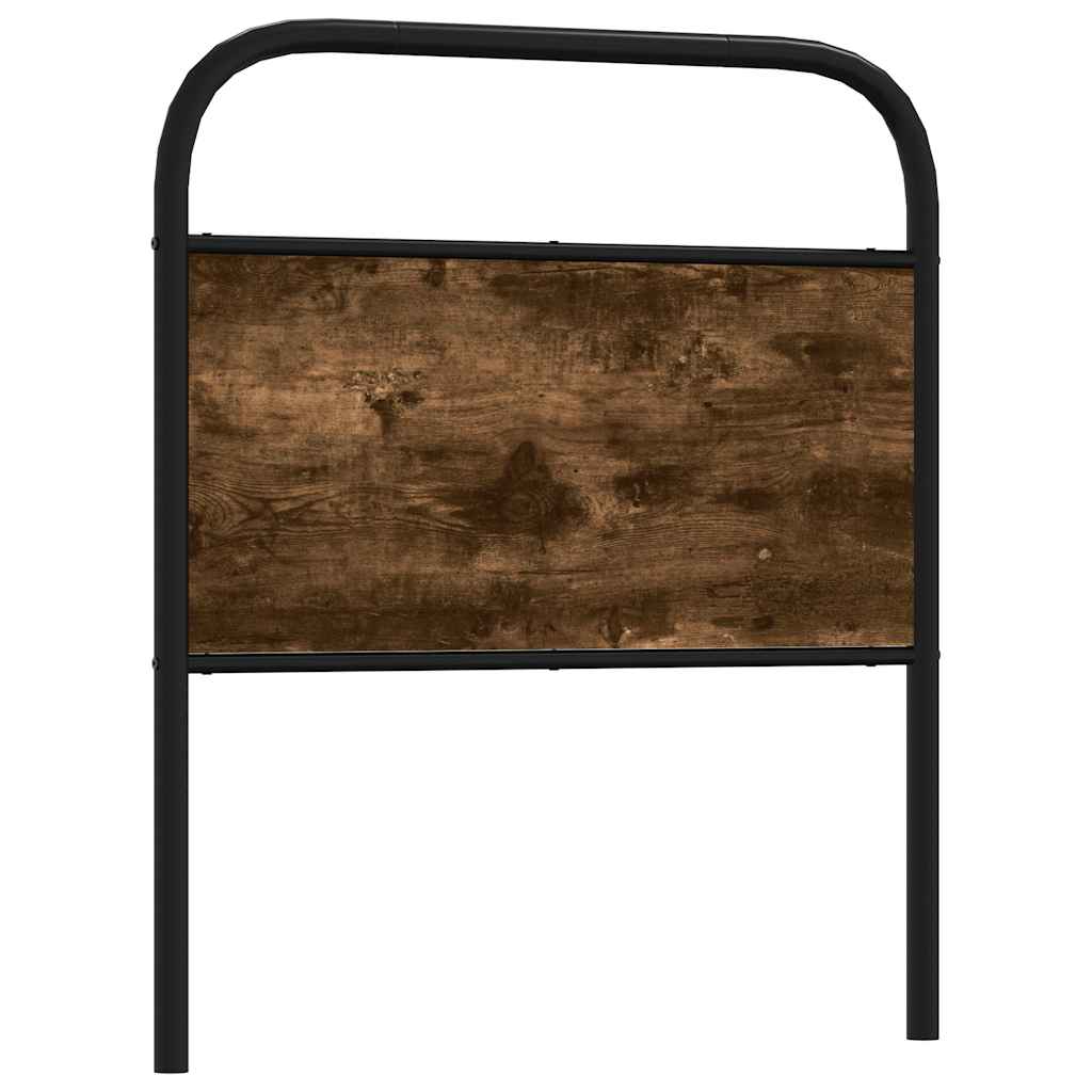 Vervangend hoofdbord 80 cm staal en bewerkt hout gerookt eikenkleurig is nu te koop bij PeponiXL, paradijselijk wonen!