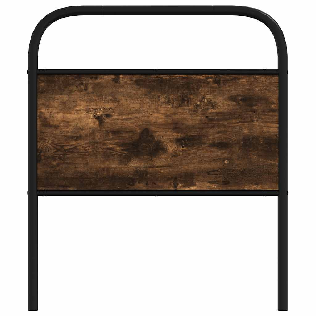 Vervangend hoofdbord 80 cm staal en bewerkt hout gerookt eikenkleurig is nu te koop bij PeponiXL, paradijselijk wonen!