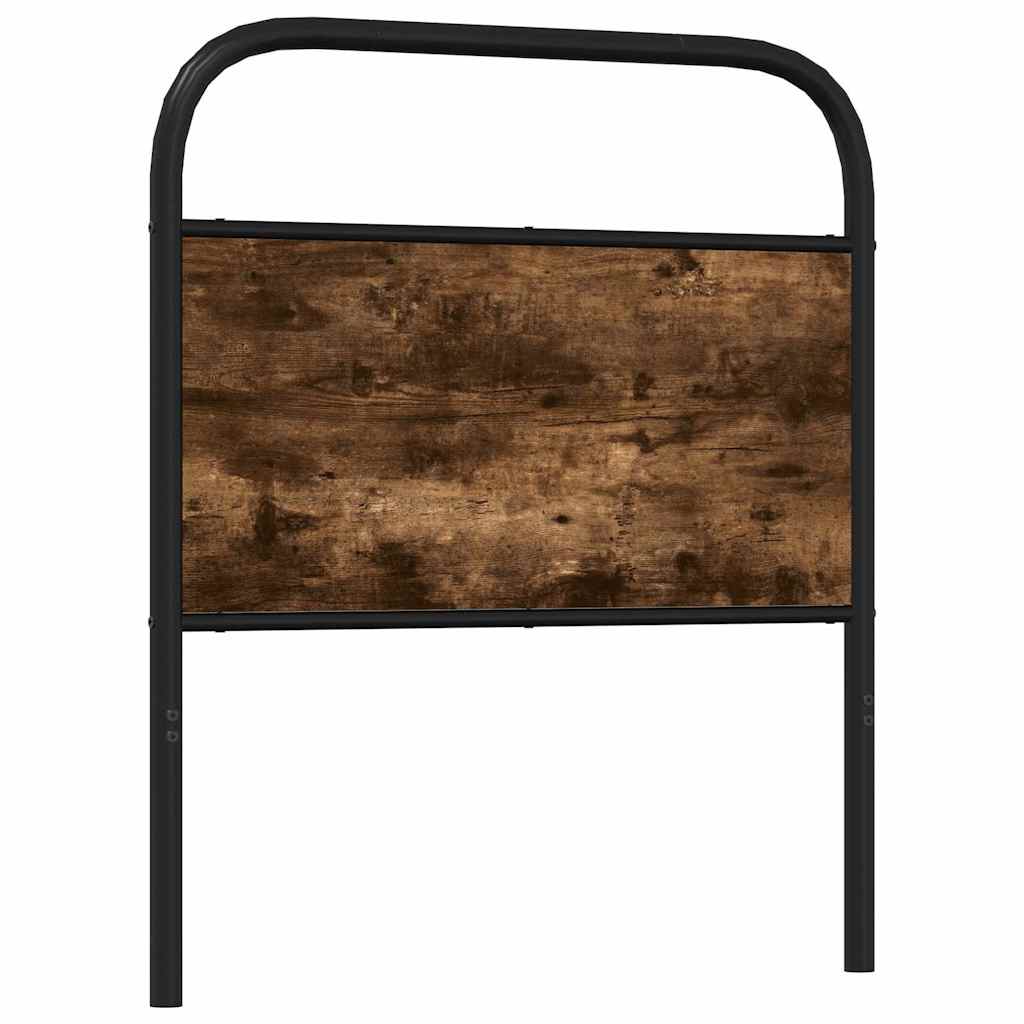 Vervangend hoofdbord 80 cm staal en bewerkt hout gerookt eikenkleurig is nu te koop bij PeponiXL, paradijselijk wonen!