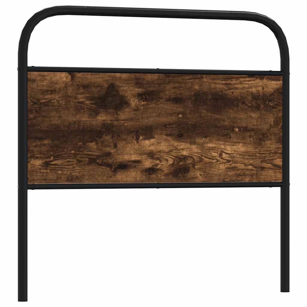 Vervangend hoofdbord 90 cm staal en bewerkt hout gerookt eikenkleurig is nu te koop bij PeponiXL, paradijselijk wonen!