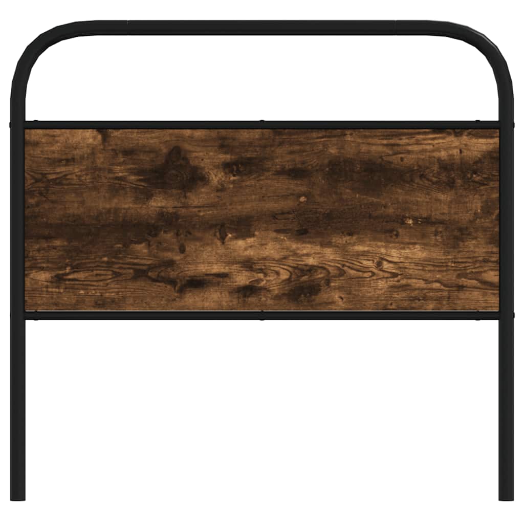 Vervangend hoofdbord 90 cm staal en bewerkt hout gerookt eikenkleurig is nu te koop bij PeponiXL, paradijselijk wonen!