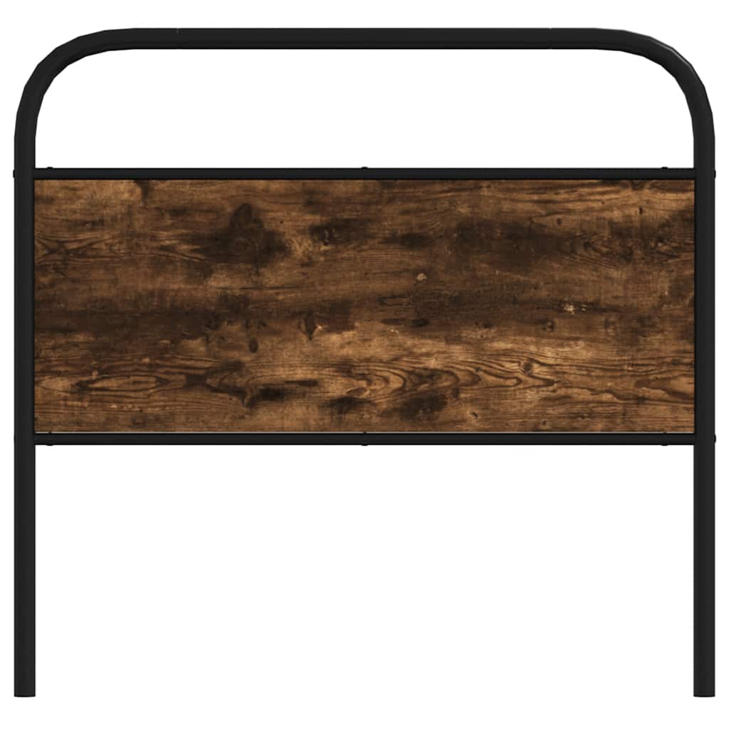 Vervangend hoofdbord 100 cm staal en bewerkt hout gerookt eikenkleurig is nu te koop bij PeponiXL, paradijselijk wonen!