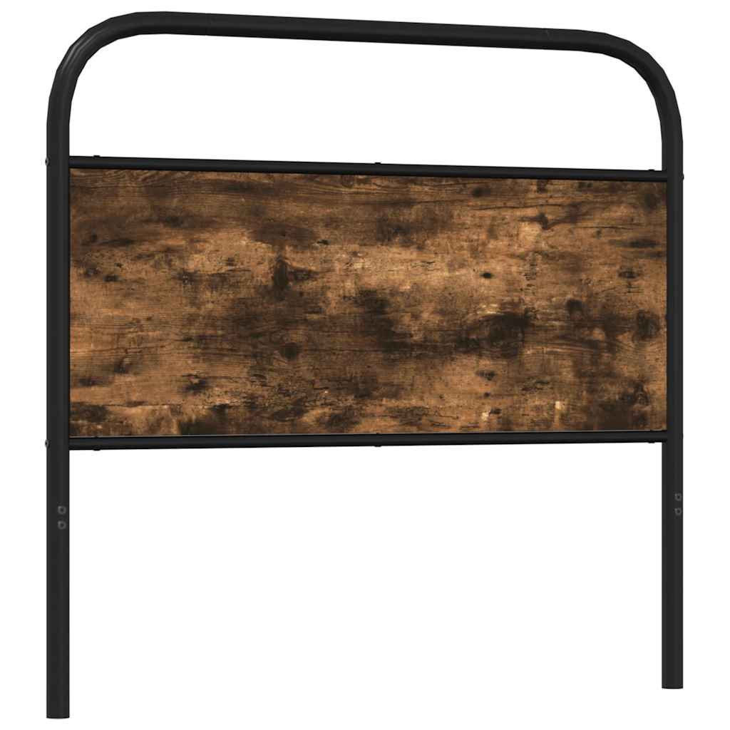 Vervangend hoofdbord 107 cm staal en bewerkt hout gerookt eikenkleurig is nu te koop bij PeponiXL, paradijselijk wonen!