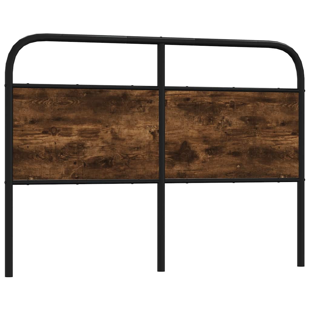 Vervangend hoofdbord 120 cm staal en bewerkt hout gerookt eikenkleurig is nu te koop bij PeponiXL, paradijselijk wonen!