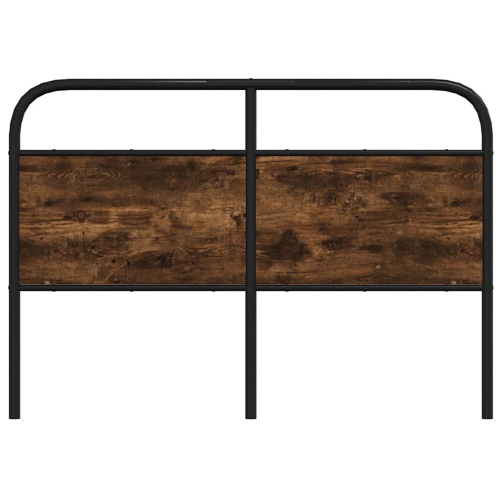 Vervangend hoofdbord 120 cm staal en bewerkt hout gerookt eikenkleurig is nu te koop bij PeponiXL, paradijselijk wonen!