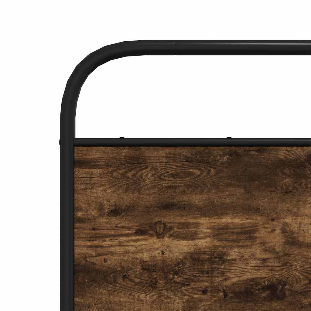 Vervangend hoofdbord 135 cm staal en bewerkt hout gerookt eikenkleurig is nu te koop bij PeponiXL, paradijselijk wonen!