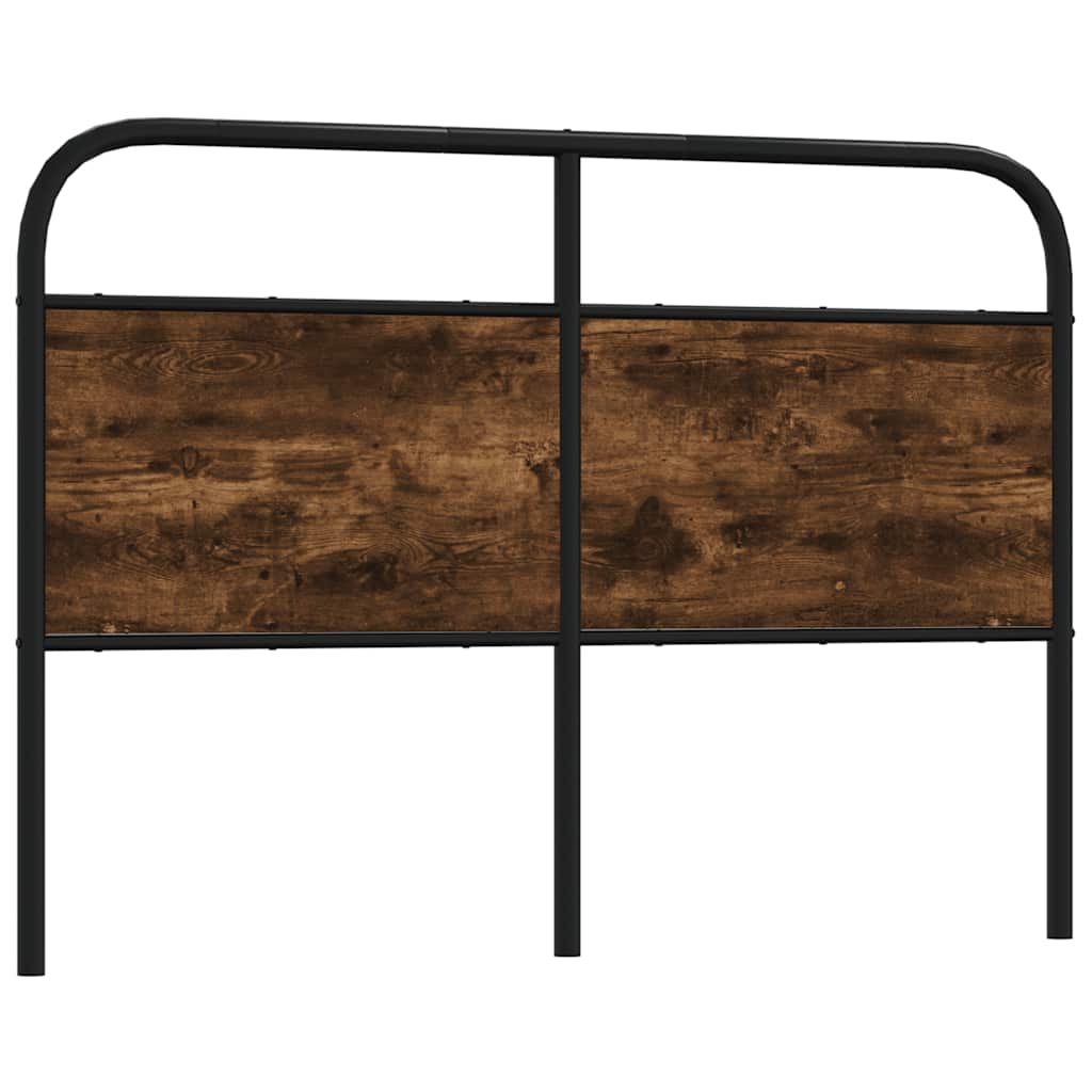 Vervangend hoofdbord 140 cm staal en bewerkt hout gerookt eikenkleurig is nu te koop bij PeponiXL, paradijselijk wonen!