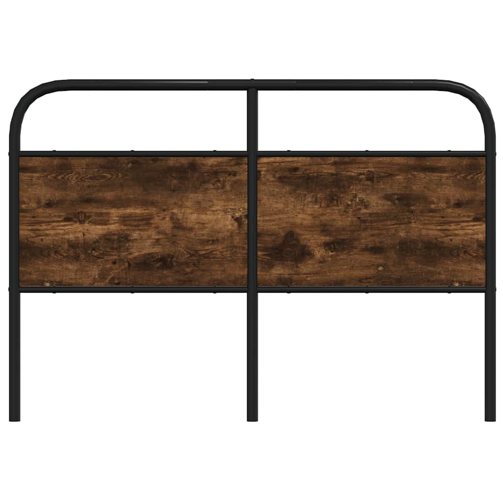 Vervangend hoofdbord 140 cm staal en bewerkt hout gerookt eikenkleurig is nu te koop bij PeponiXL, paradijselijk wonen!