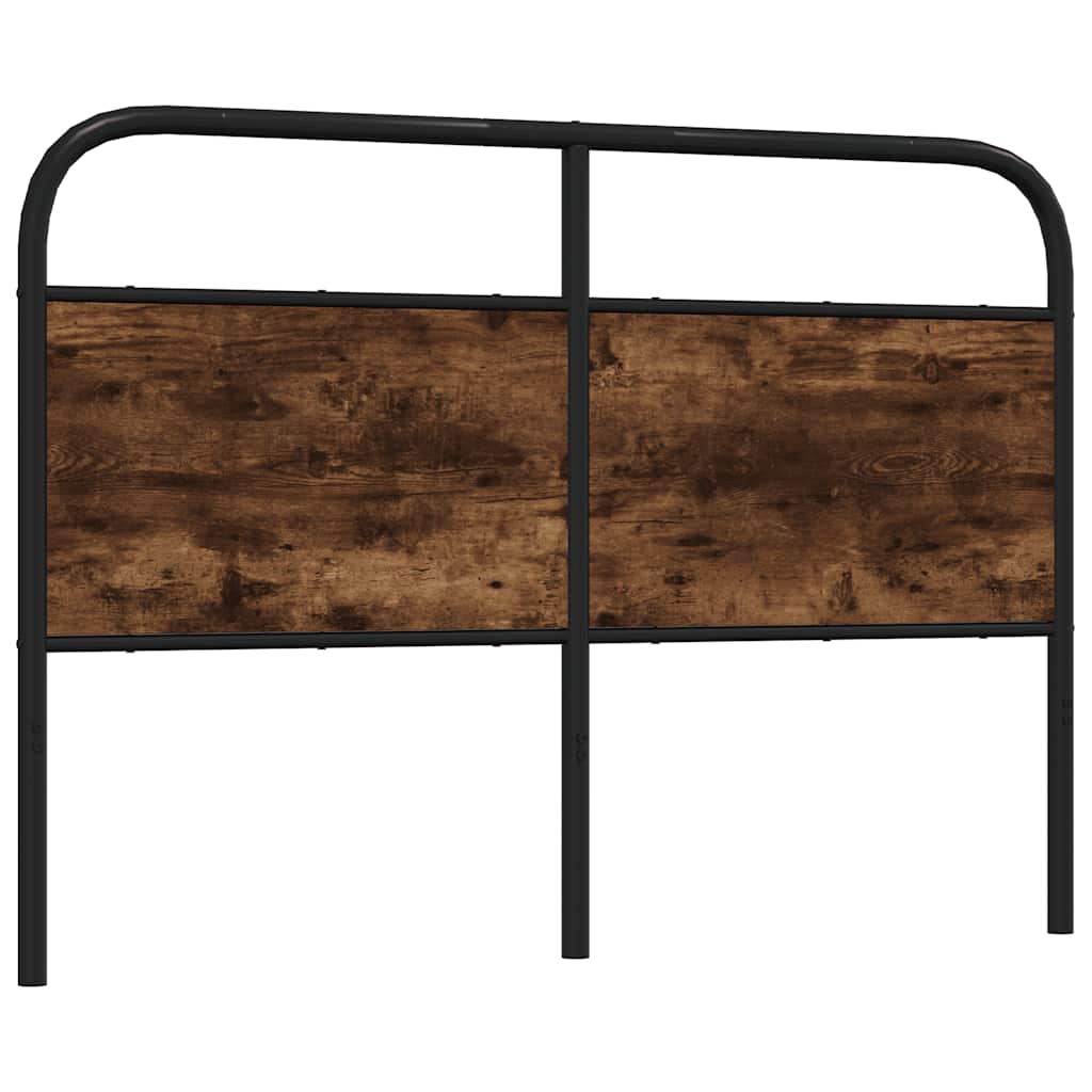 Vervangend hoofdbord 140 cm staal en bewerkt hout gerookt eikenkleurig is nu te koop bij PeponiXL, paradijselijk wonen!