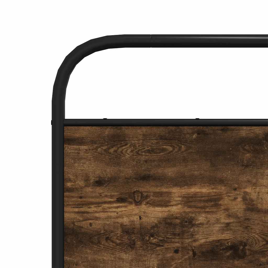 Vervangend hoofdbord 140 cm staal en bewerkt hout gerookt eikenkleurig is nu te koop bij PeponiXL, paradijselijk wonen!