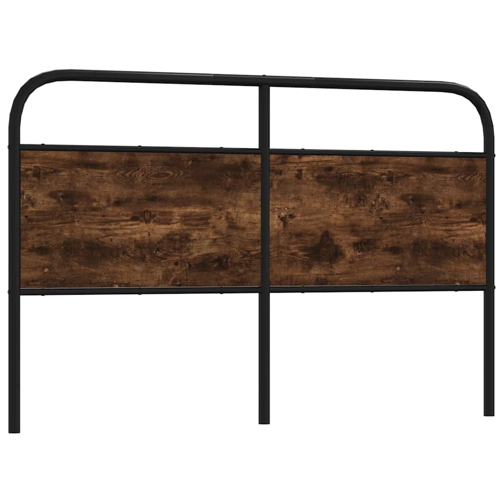 Vervangend hoofdbord 160 cm staal en bewerkt hout gerookt eikenkleurig is nu te koop bij PeponiXL, paradijselijk wonen!