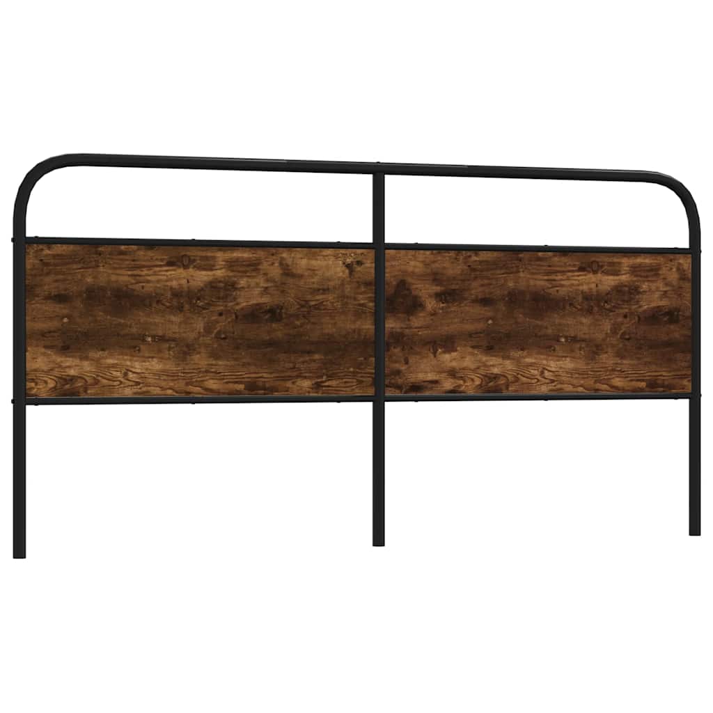 Vervangend hoofdbord 180 cm staal en bewerkt hout gerookt eikenkleurig is nu te koop bij PeponiXL, paradijselijk wonen!
