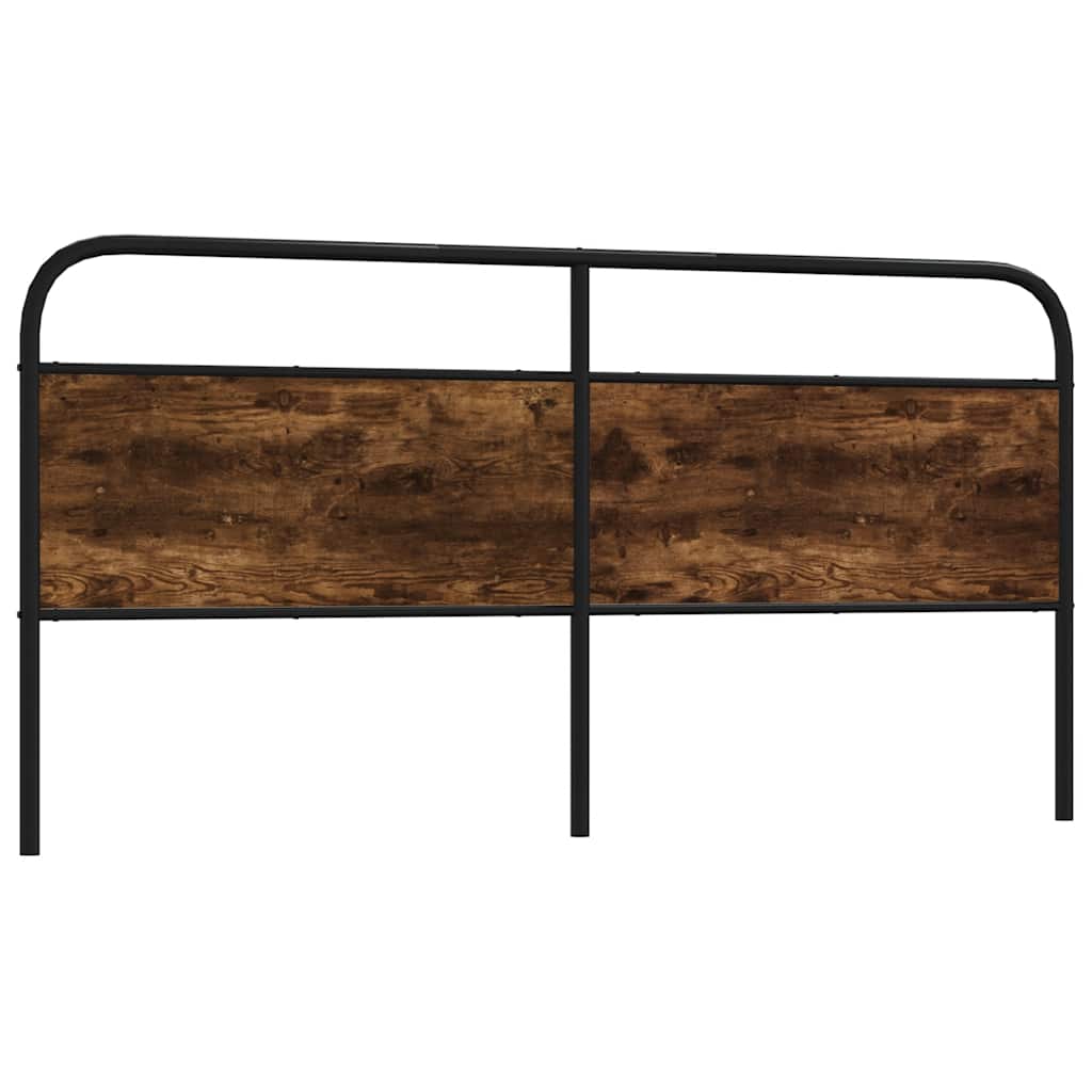 Vervangend hoofdbord 190 cm staal en bewerkt hout gerookt eikenkleurig is nu te koop bij PeponiXL, paradijselijk wonen!