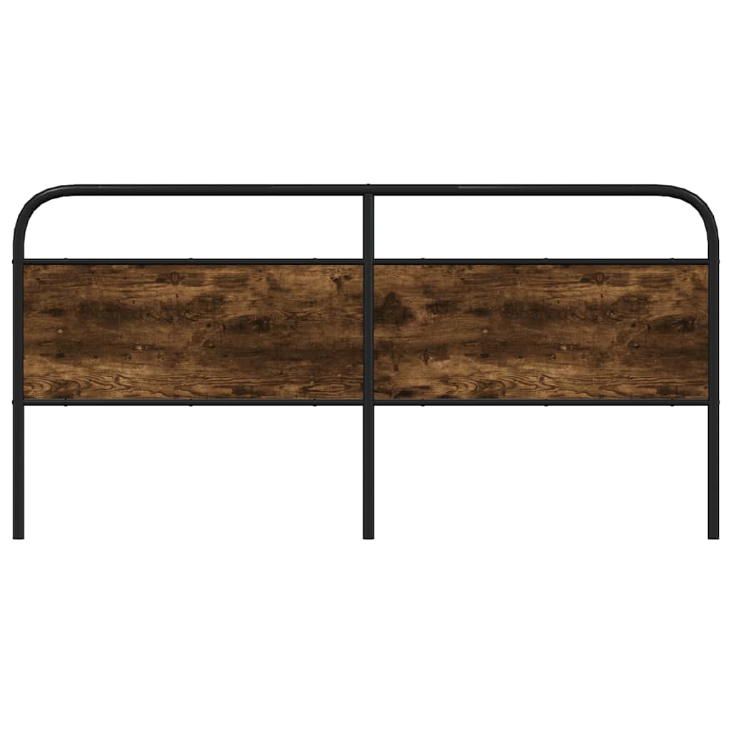 Vervangend hoofdbord 190 cm staal en bewerkt hout gerookt eikenkleurig is nu te koop bij PeponiXL, paradijselijk wonen!