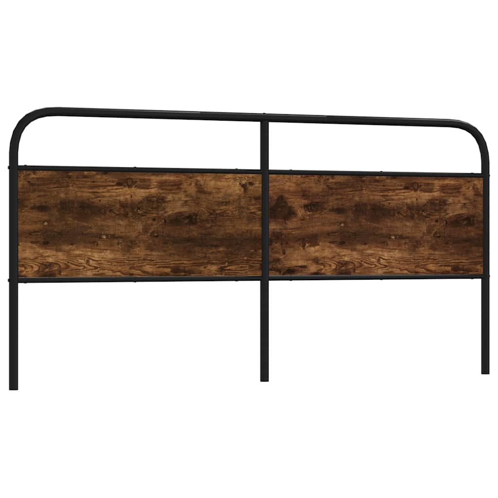 Vervangend hoofdbord 200 cm staal en bewerkt hout gerookt eikenkleurig is nu te koop bij PeponiXL, paradijselijk wonen!