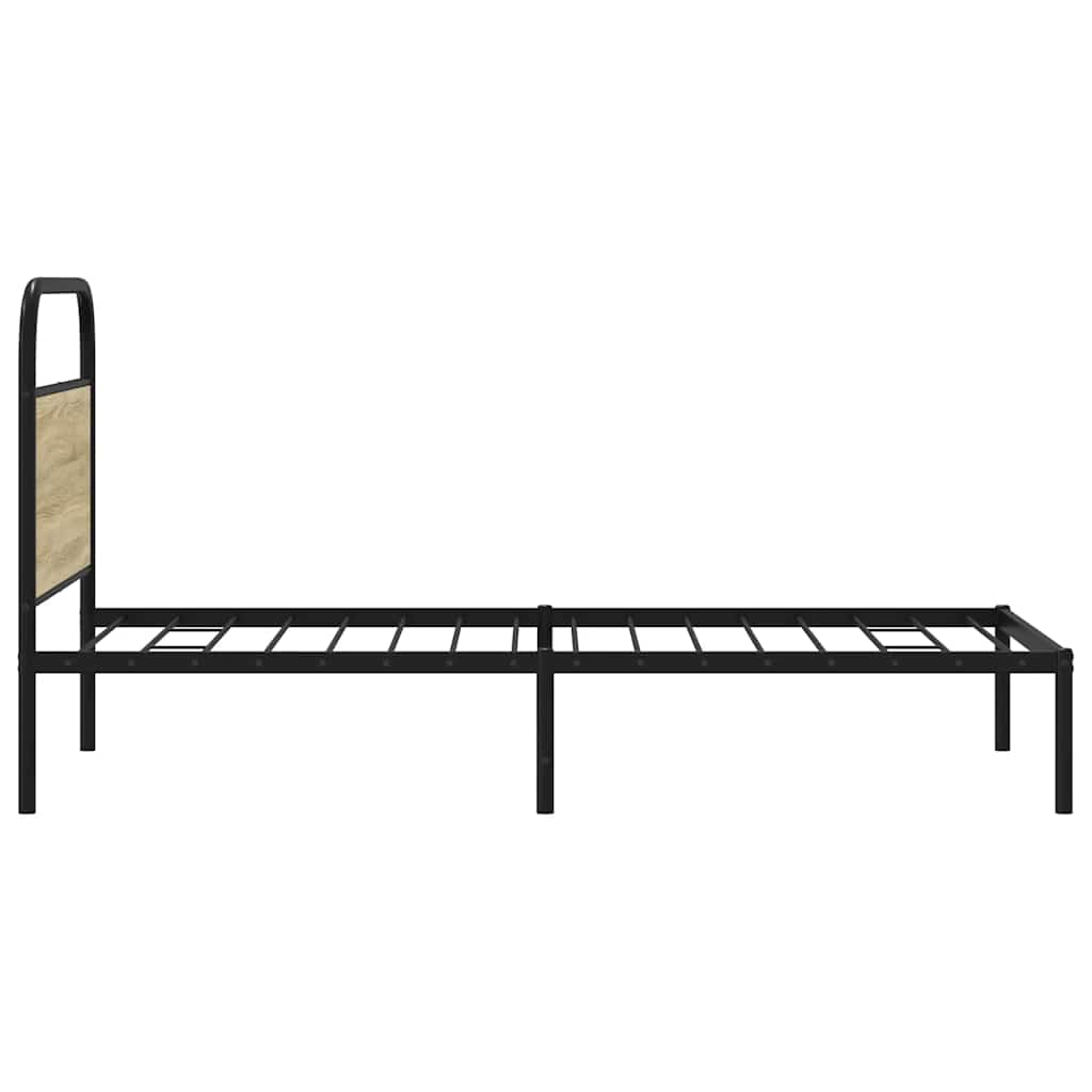Bedframe zonder matras bewerkt hout sonoma eikenkleur 100x200cm is nu te koop bij PeponiXL, paradijselijk wonen!