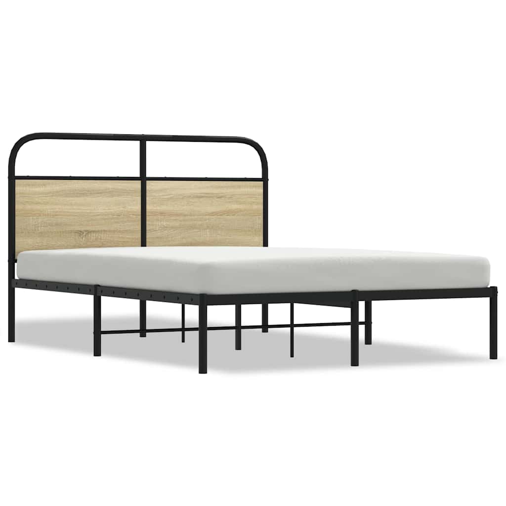 Bedframe zonder matras bewerkt hout sonoma eikenkleur 120x200cm is nu te koop bij PeponiXL, paradijselijk wonen!