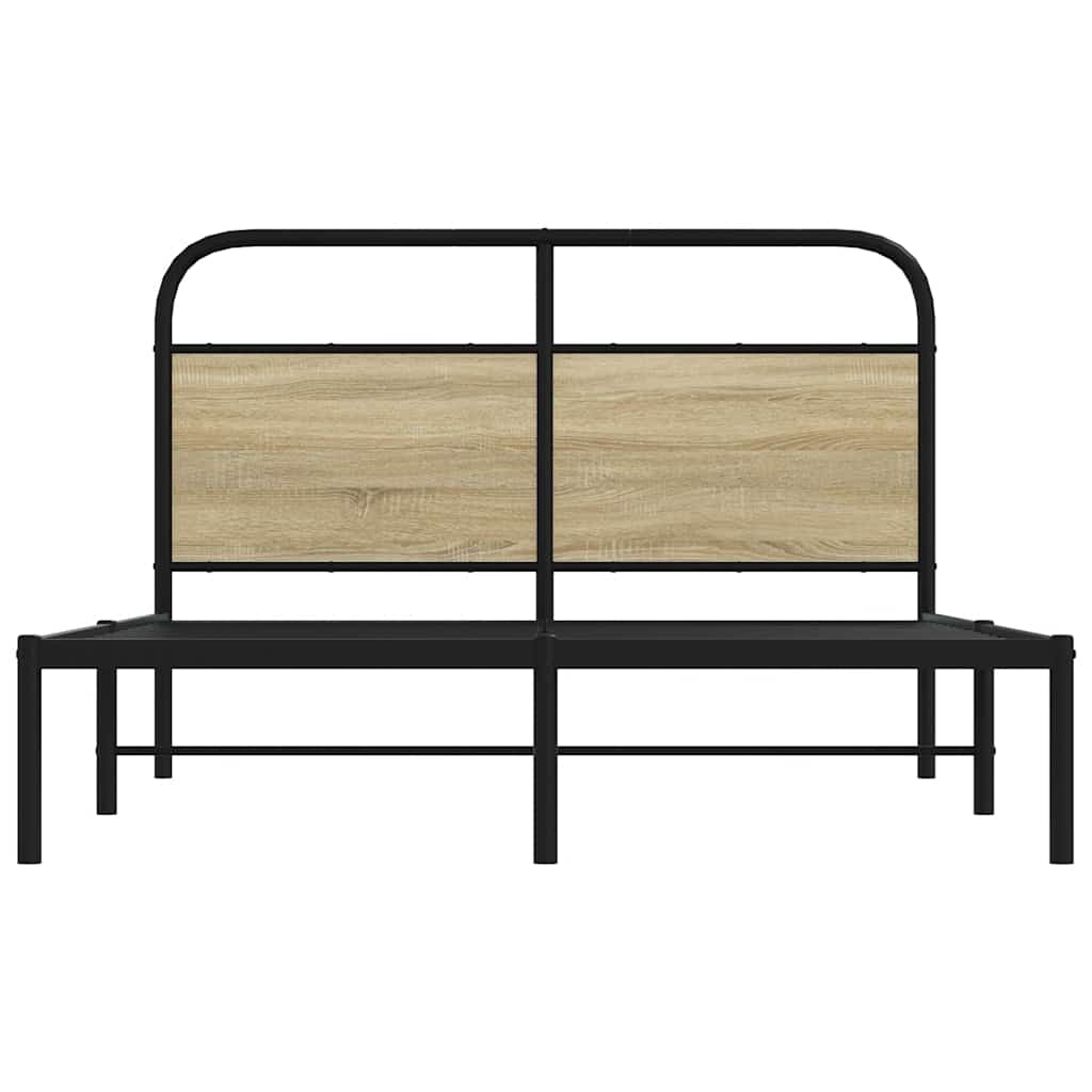 Bedframe zonder matras bewerkt hout sonoma eikenkleur 120x200cm is nu te koop bij PeponiXL, paradijselijk wonen!