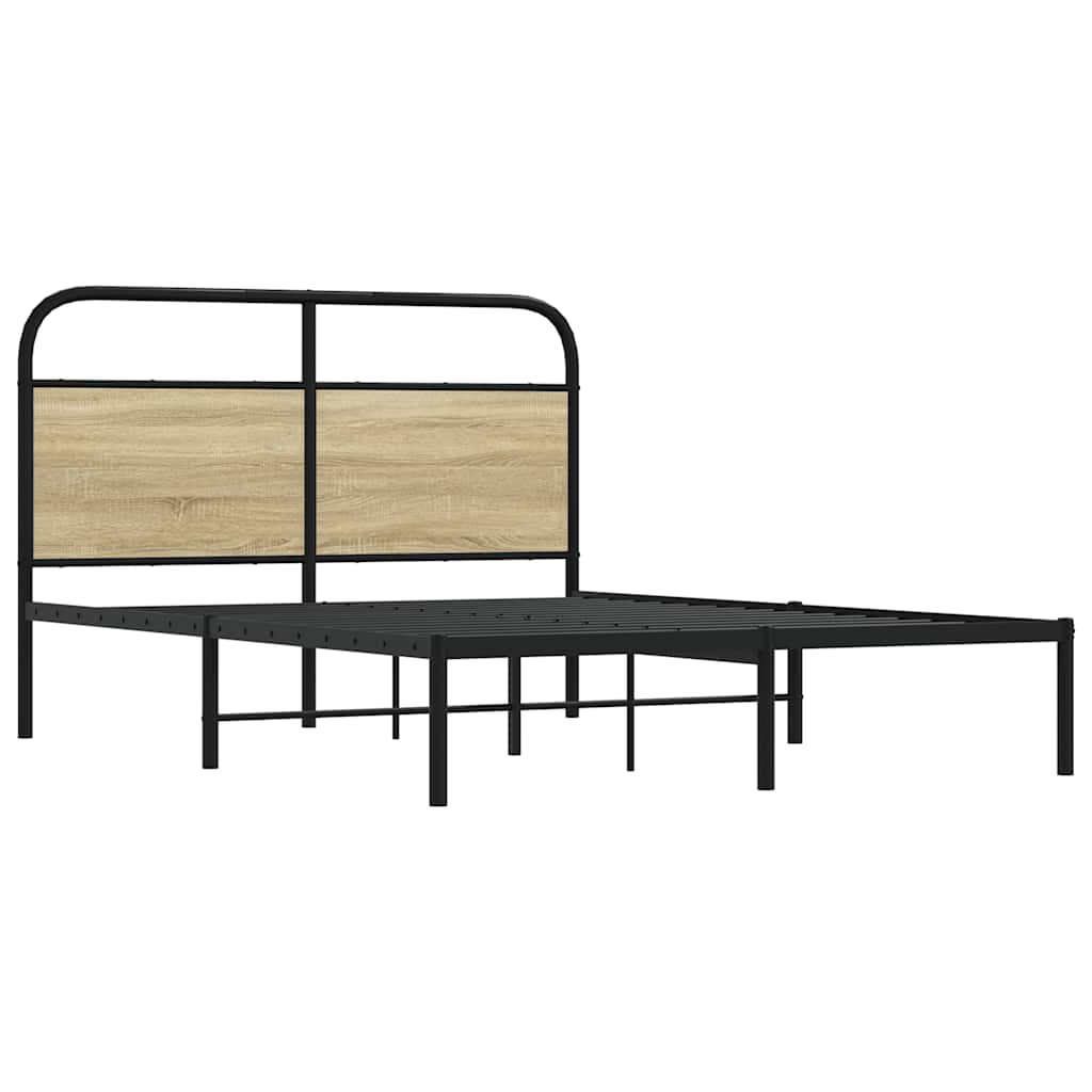 Bedframe zonder matras bewerkt hout sonoma eikenkleur 120x200cm is nu te koop bij PeponiXL, paradijselijk wonen!