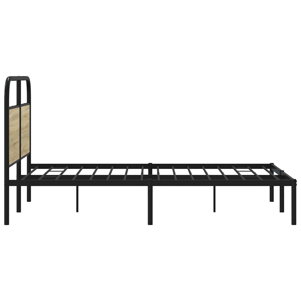 Bedframe zonder matras bewerkt hout sonoma eikenkleur 120x200cm is nu te koop bij PeponiXL, paradijselijk wonen!