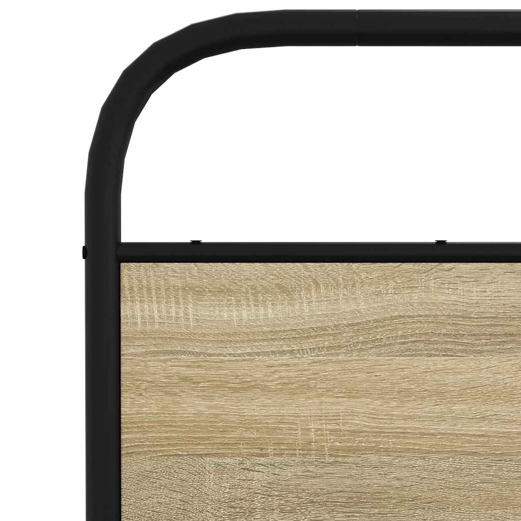 Bedframe zonder matras bewerkt hout sonoma eikenkleur 120x200cm is nu te koop bij PeponiXL, paradijselijk wonen!