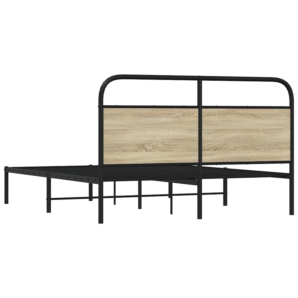 Bedframe zonder matras bewerkt hout sonoma eikenkleur 150x200cm is nu te koop bij PeponiXL, paradijselijk wonen!