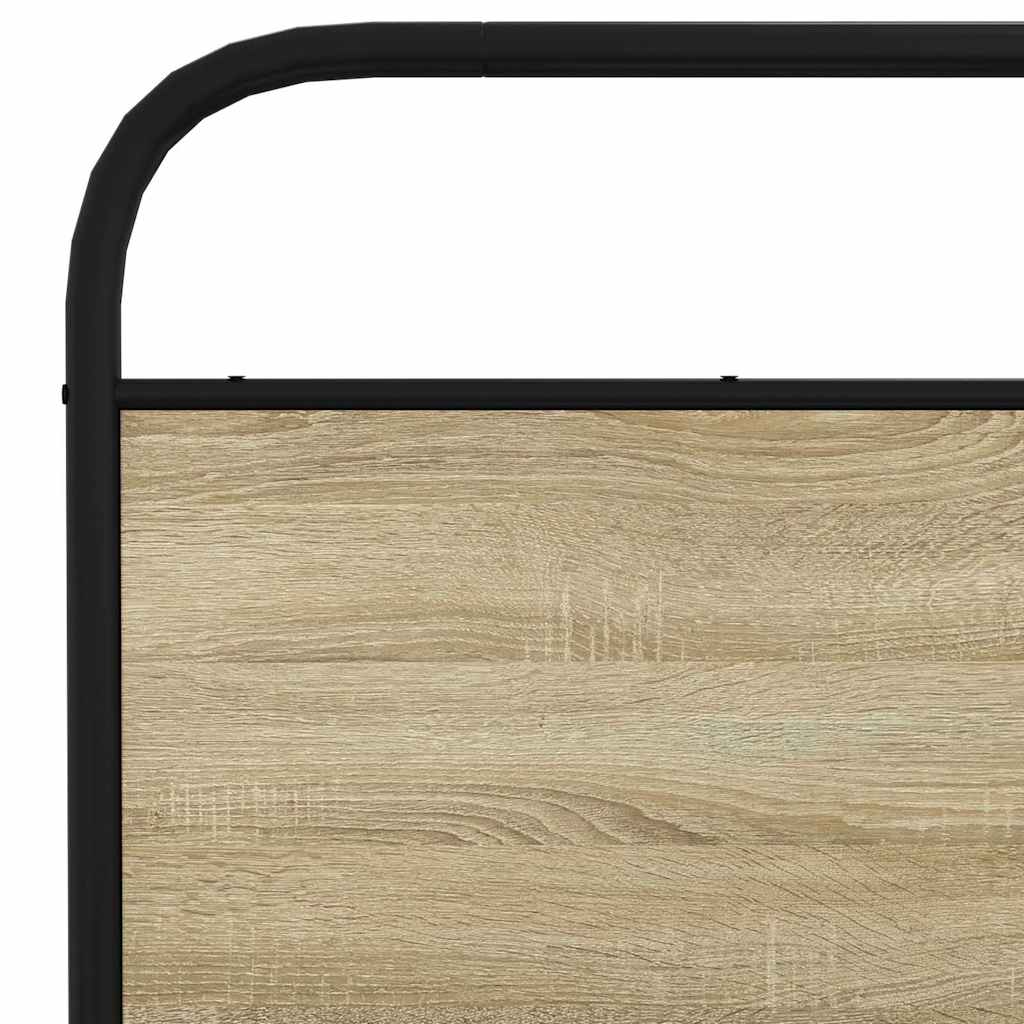 Bedframe zonder matras bewerkt hout sonoma eikenkleur 150x200cm is nu te koop bij PeponiXL, paradijselijk wonen!