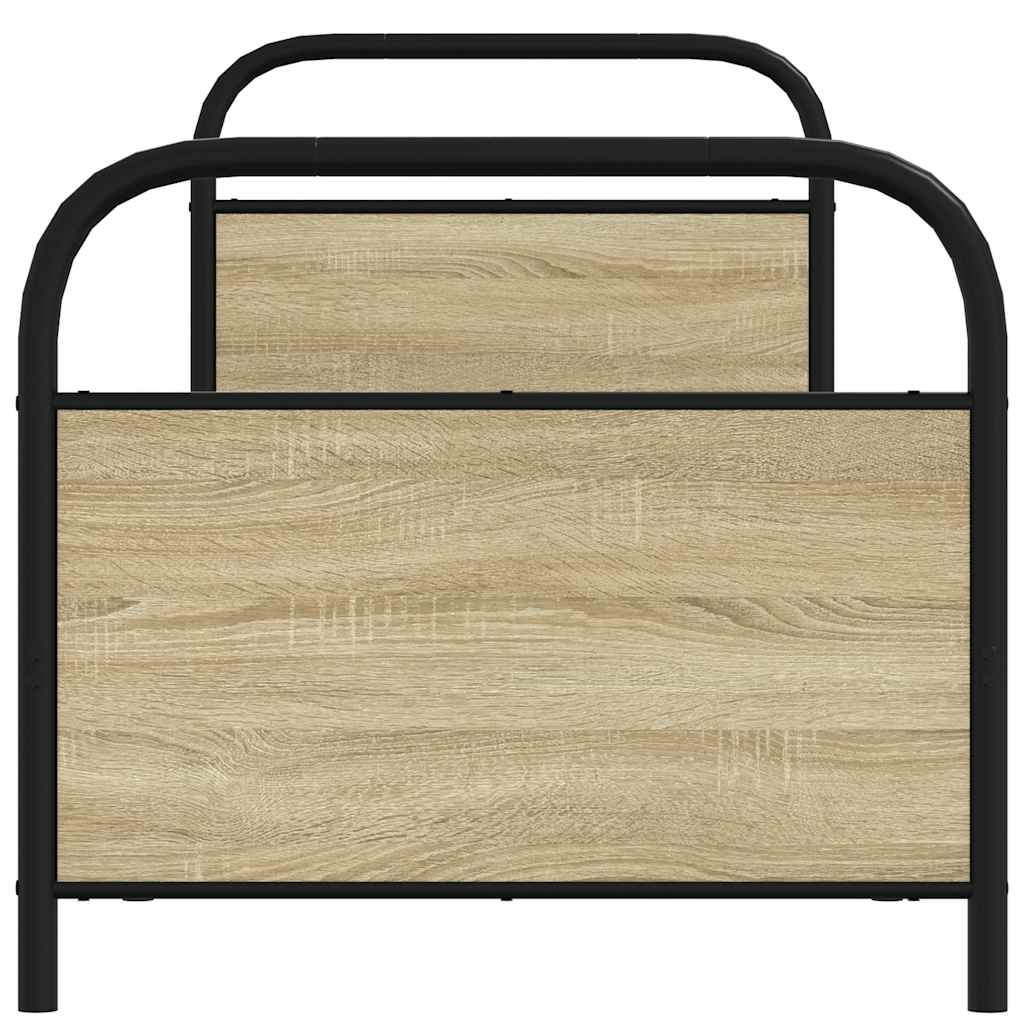 Bedframe zonder matras bewerkt hout sonoma eikenkleur 80x200 cm is nu te koop bij PeponiXL, paradijselijk wonen!