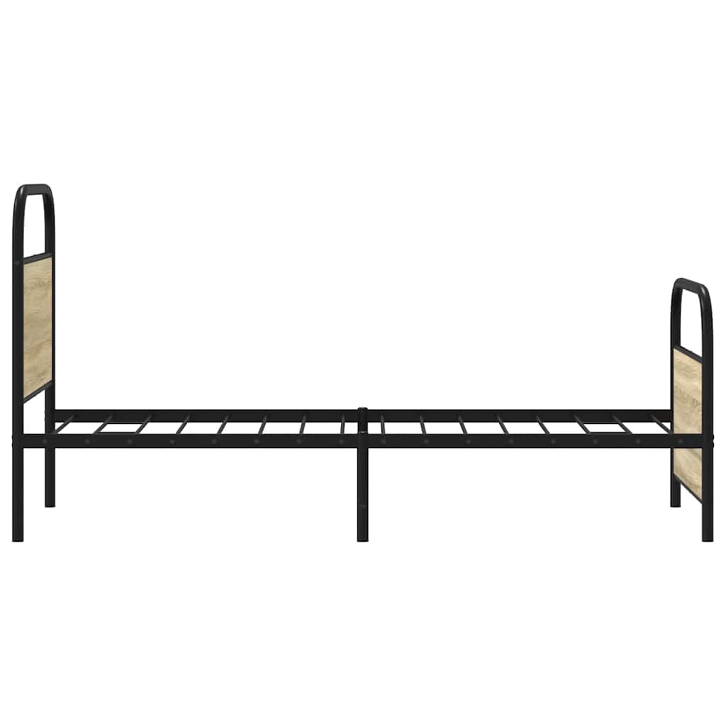 Bedframe zonder matras bewerkt hout sonoma eikenkleur 80x200 cm is nu te koop bij PeponiXL, paradijselijk wonen!