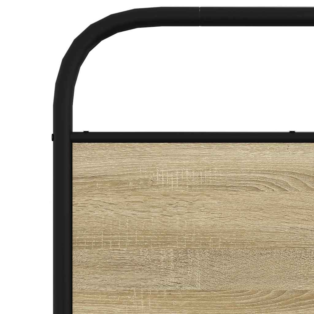 Bedframe zonder matras bewerkt hout sonoma eikenkleur 80x200 cm is nu te koop bij PeponiXL, paradijselijk wonen!