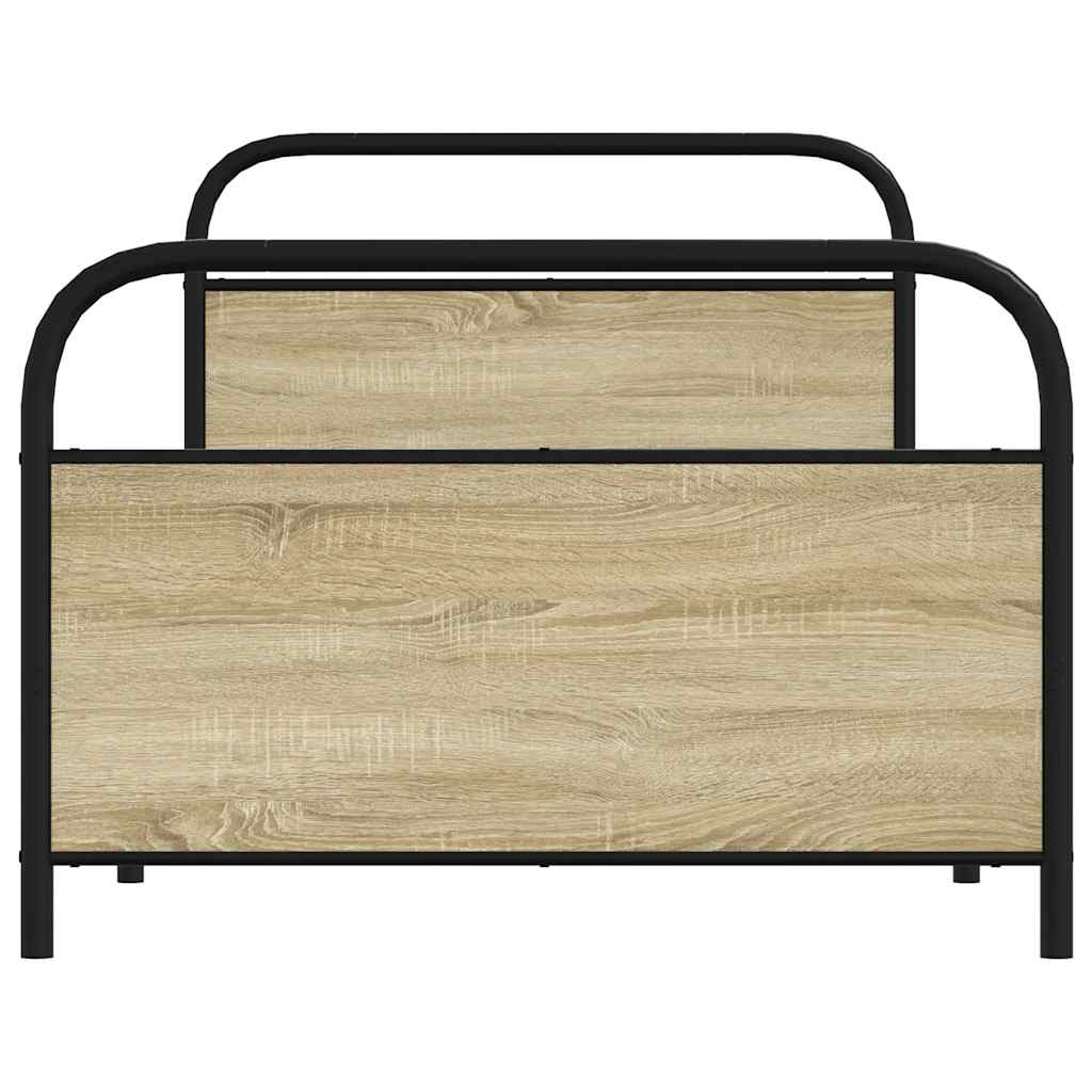 Bedframe zonder matras bewerkt hout sonoma eikenkleur 90x190 cm is nu te koop bij PeponiXL, paradijselijk wonen!