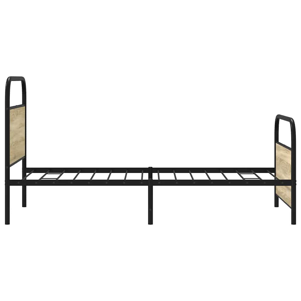 Bedframe zonder matras bewerkt hout sonoma eikenkleur 90x190 cm is nu te koop bij PeponiXL, paradijselijk wonen!