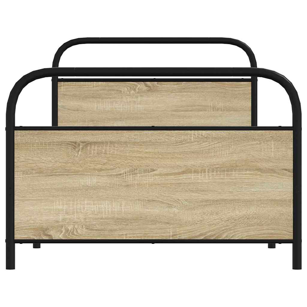 Bedframe zonder matras bewerkt hout sonoma eikenkleur 100x190cm is nu te koop bij PeponiXL, paradijselijk wonen!
