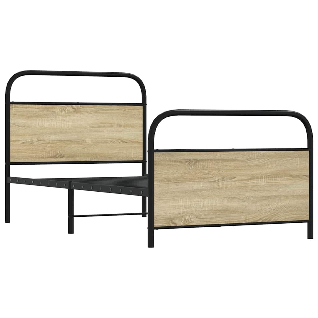 Bedframe zonder matras bewerkt hout sonoma eikenkleur 100x190cm is nu te koop bij PeponiXL, paradijselijk wonen!