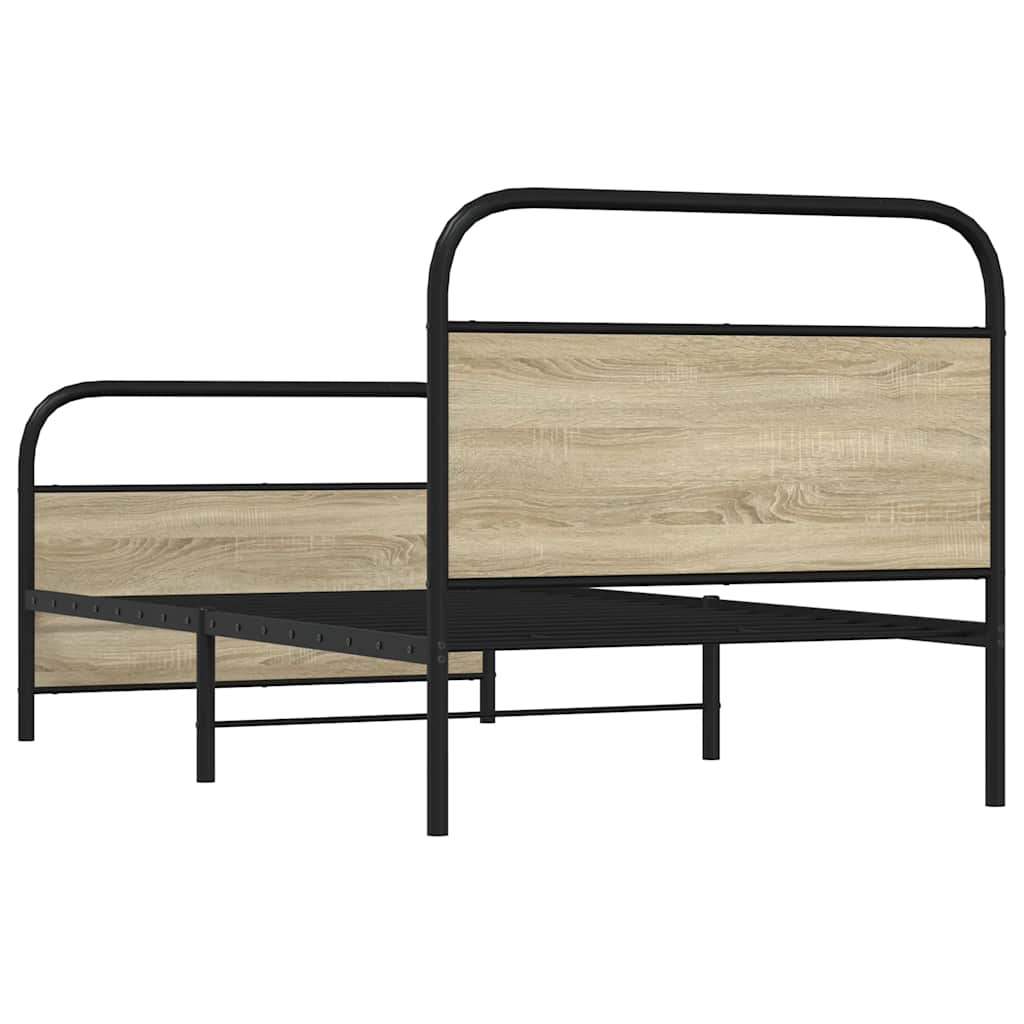 Bedframe zonder matras bewerkt hout sonoma eikenkleur 100x190cm is nu te koop bij PeponiXL, paradijselijk wonen!