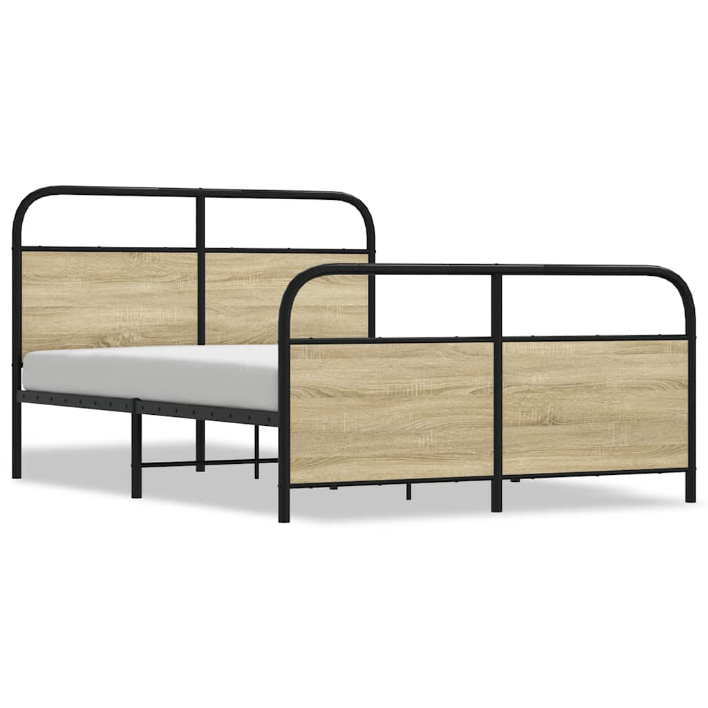 Bedframe zonder matras bewerkt hout sonoma eikenkleur 120x190cm is nu te koop bij PeponiXL, paradijselijk wonen!
