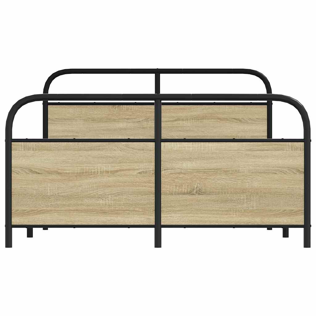 Bedframe zonder matras bewerkt hout sonoma eikenkleur 120x190cm is nu te koop bij PeponiXL, paradijselijk wonen!