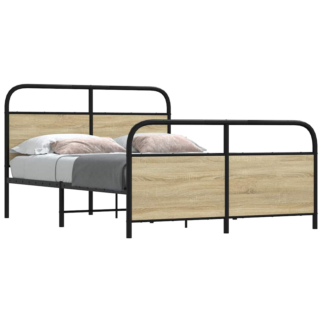 Bedframe zonder matras bewerkt hout sonoma eikenkleur 120x190cm is nu te koop bij PeponiXL, paradijselijk wonen!
