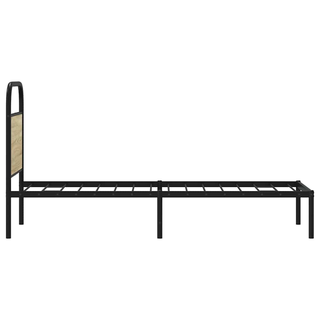 Vervangend hoofdbord 75 cm staal en bewerkt hout sonoma eikenkleurig is nu te koop bij PeponiXL, paradijselijk wonen!
