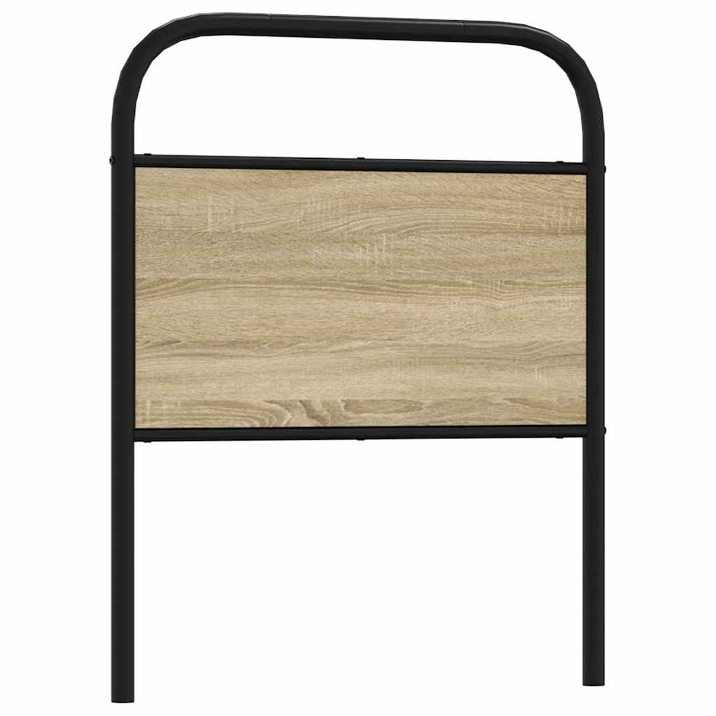 Vervangend hoofdbord 80 cm staal en bewerkt hout sonoma eikenkleurig is nu te koop bij PeponiXL, paradijselijk wonen!