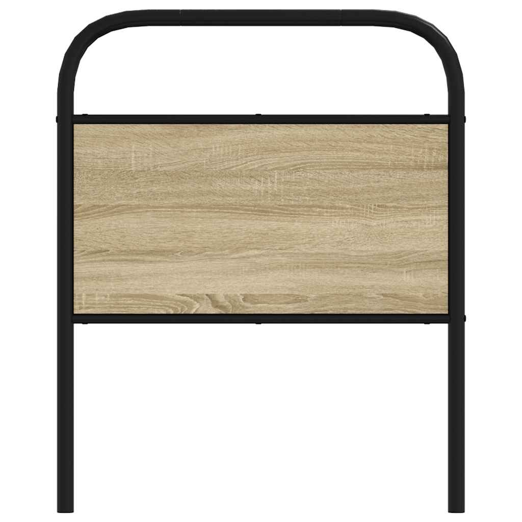 Vervangend hoofdbord 80 cm staal en bewerkt hout sonoma eikenkleurig is nu te koop bij PeponiXL, paradijselijk wonen!